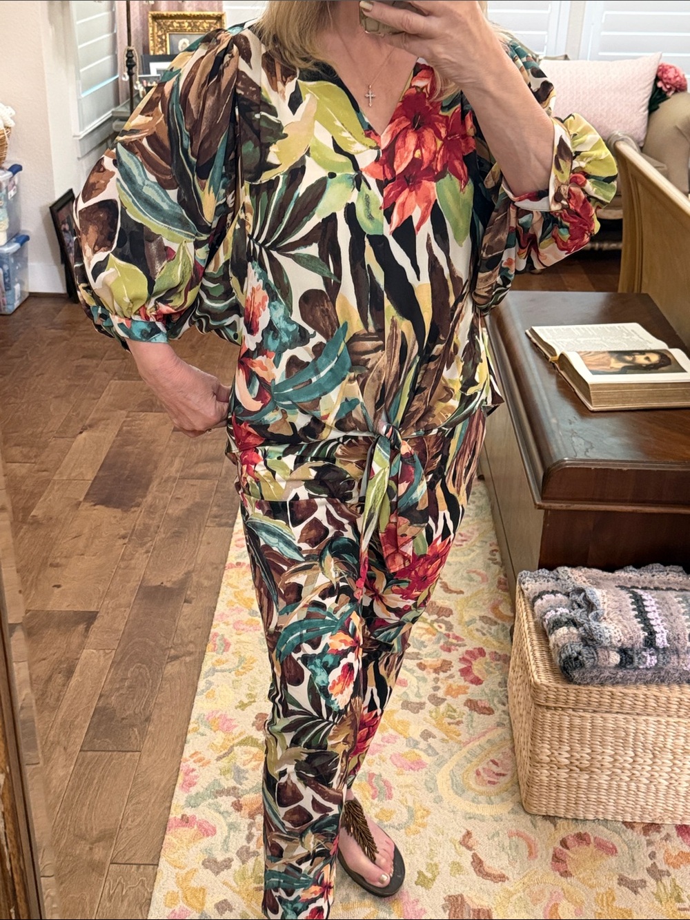 Chico's tropical, vibrant colors, three-piece set